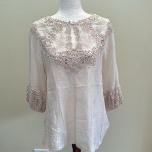 BCBG embroidered blouse size M